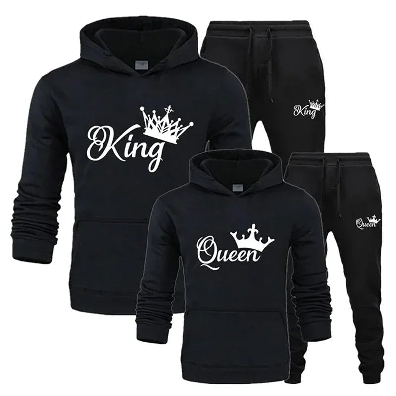 King Printed Cotton Fleece 2 Piece TracksuitAzizaK