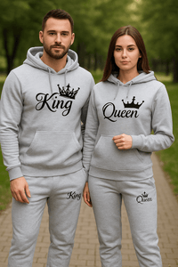 King Printed Cotton Fleece 2 Piece TracksuitAzizaK