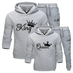 King Printed Cotton Fleece 2 Piece TracksuitAzizaK