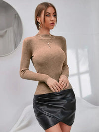 knitted long sleeve turtleneck sweaterAzizaK