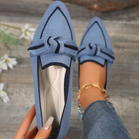 Knitted Pointed Flats – Women’s Breathable Slip - OnsAzizaK
