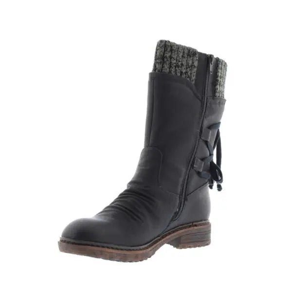 Lace - up side zip snow bootsAzizaK