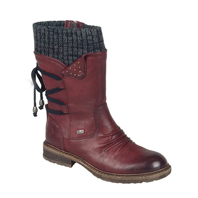 Lace - up side zip snow bootsAzizaK