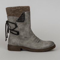 Lace - up side zip snow bootsAzizaK