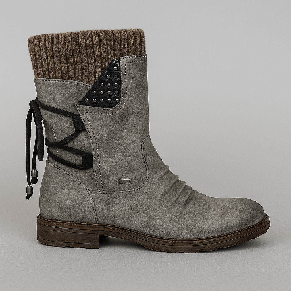 Lace - up side zip snow bootsAzizaK