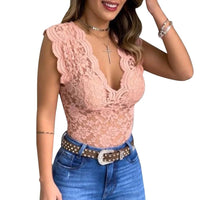 Lace V - Neck Tank TopAzizaK