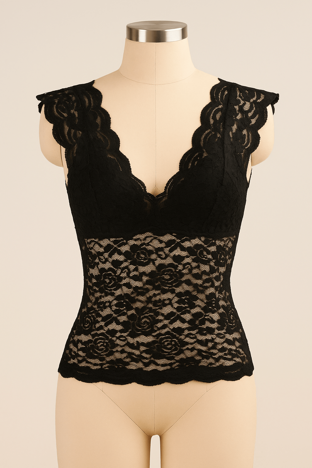Lace V - Neck Tank TopAzizaK