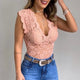Lace V - Neck Tank TopAzizaK