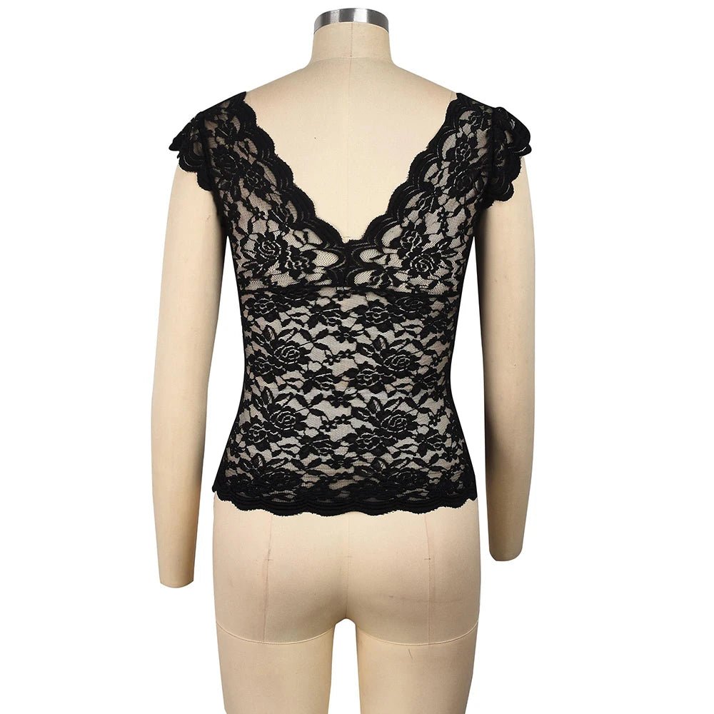 Lace V - Neck Tank TopAzizaK