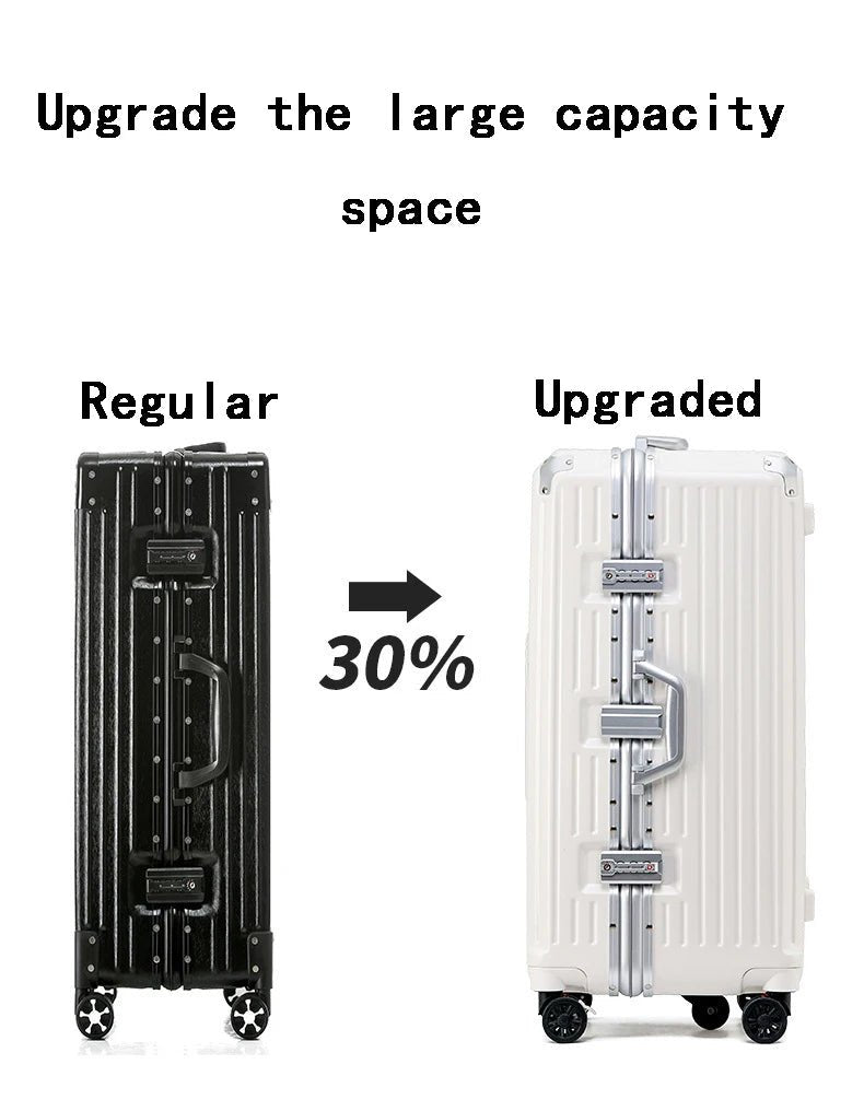 Large Capacity Valise Smart Travel Trolley Suitcase Luggage With USB Charger And Cup HolderAzizaK