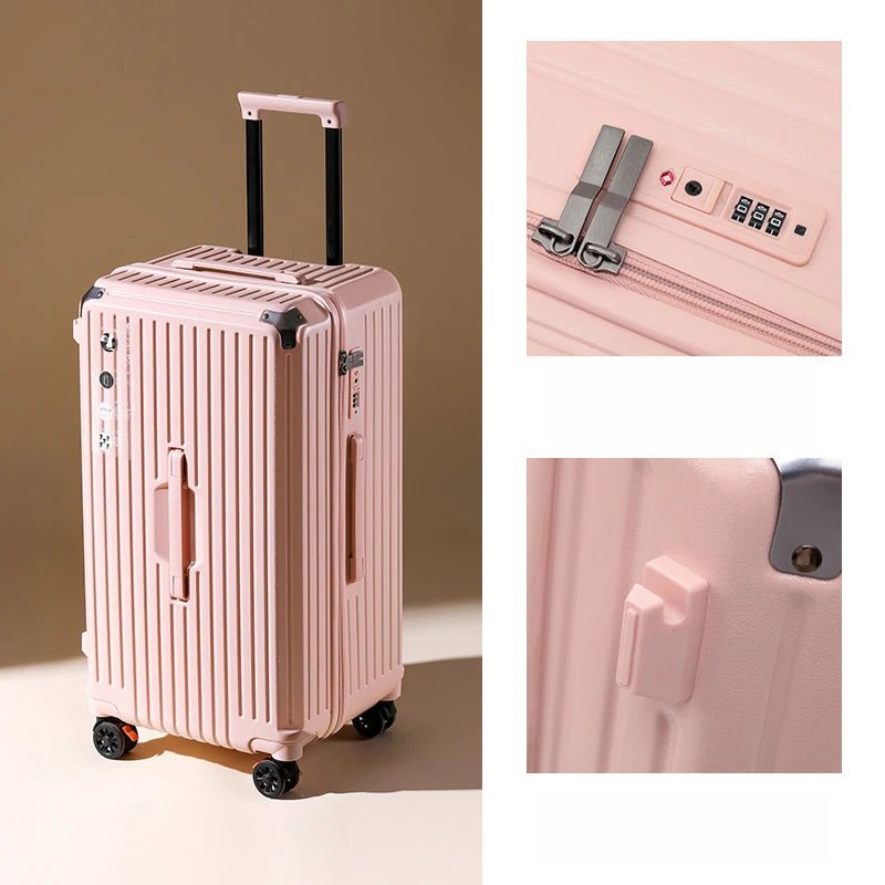 Large Capacity Valise Smart Travel Trolley Suitcase Luggage With USB Charger And Cup HolderAzizaK