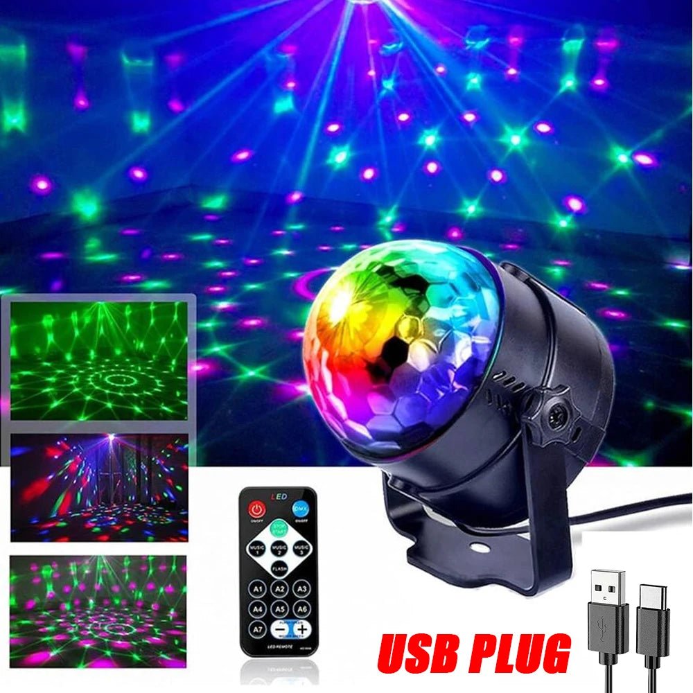 LED Stage Disco Light DJ Rotating Ball Strobe Remote Control Sound Control Magic Dancing Car RGB Christmas Gift Party Club Laser ShowAzizaK