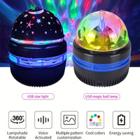 LED Starry Sky Lights Bedroom Night Lights 5V USB Atmosphere Decoration Projector 360° Rotating Lamp for Wedding ChristmasAzizaK