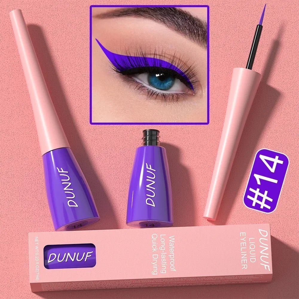 Liquid Blue Eyeliner Pencil Ultra - thin Long Lasting Quick Dry Smooth Rainbow Colorful Eye Liner Waterproof No Blooming CosmeticsAzizaK