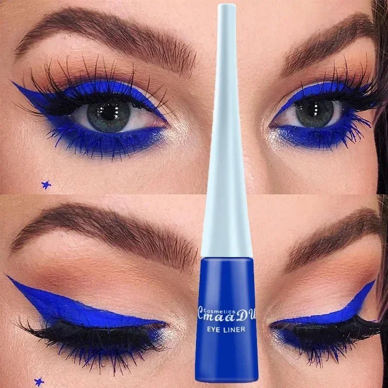 Liquid Blue Eyeliner Pencil Ultra - thin Long Lasting Quick Dry Smooth Rainbow Colorful Eye Liner Waterproof No Blooming CosmeticsAzizaK