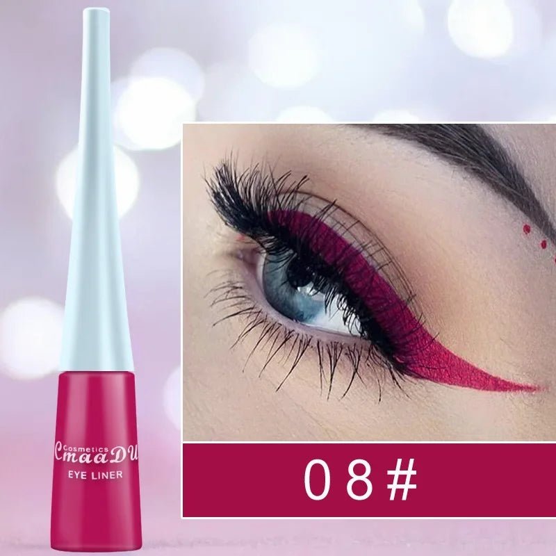 Liquid Blue Eyeliner Pencil Ultra - thin Long Lasting Quick Dry Smooth Rainbow Colorful Eye Liner Waterproof No Blooming CosmeticsAzizaK