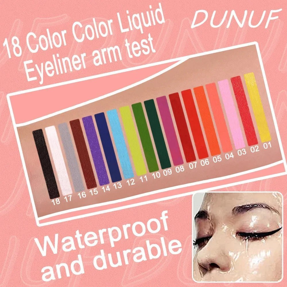 Liquid Blue Eyeliner Pencil Ultra - thin Long Lasting Quick Dry Smooth Rainbow Colorful Eye Liner Waterproof No Blooming CosmeticsAzizaK