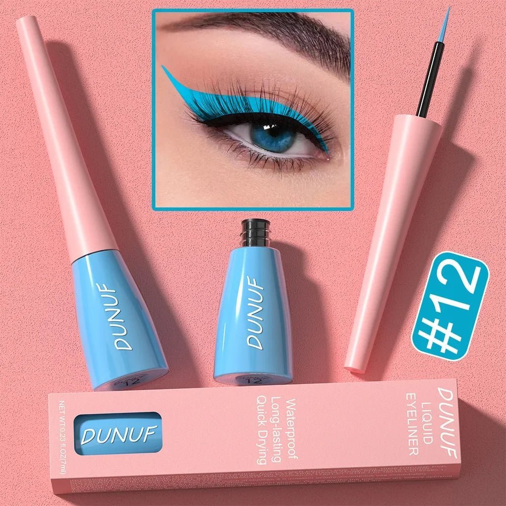 Liquid Blue Eyeliner Pencil Ultra - thin Long Lasting Quick Dry Smooth Rainbow Colorful Eye Liner Waterproof No Blooming CosmeticsAzizaK