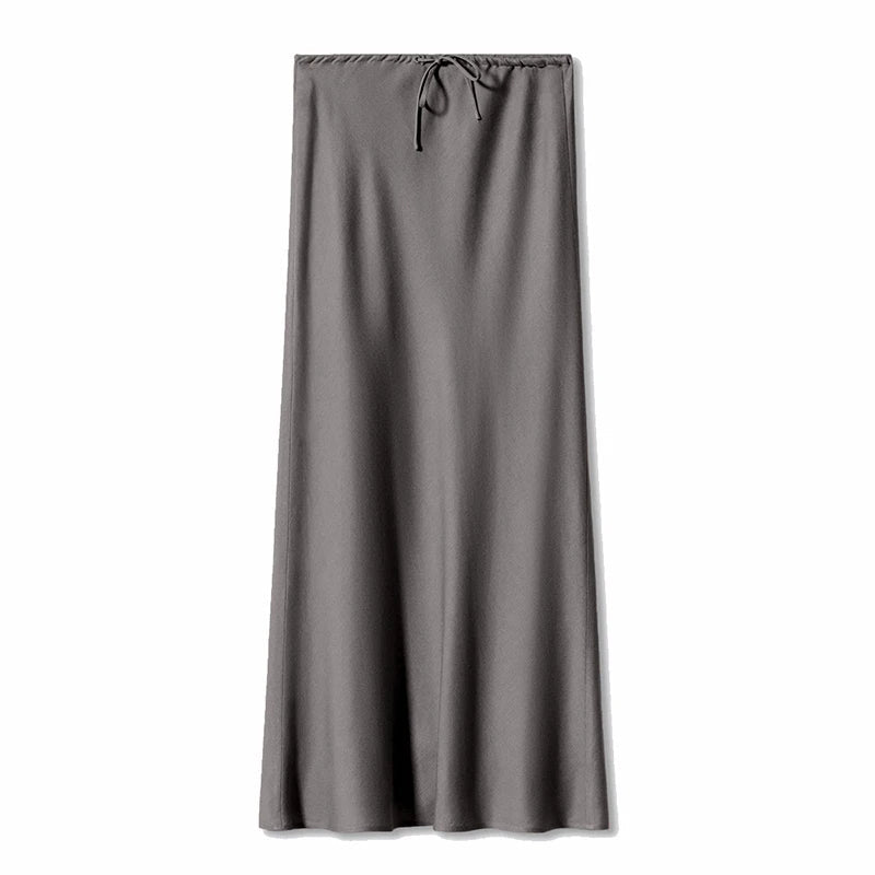 Long black satin skirtsAzizaK