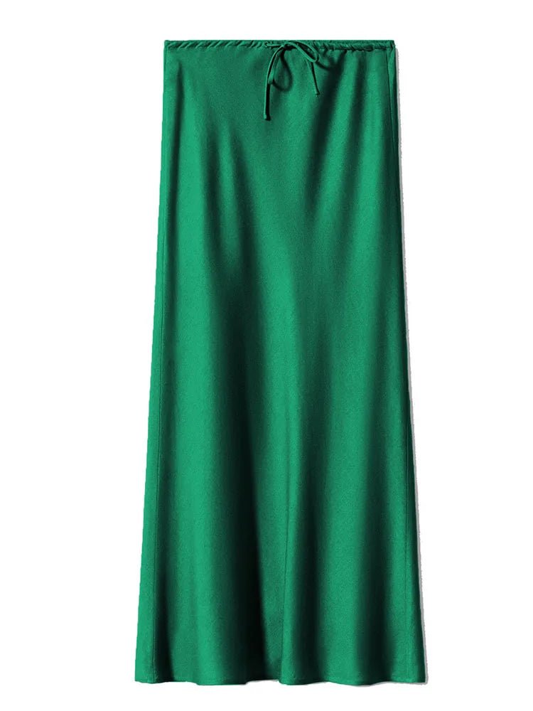 Long black satin skirtsAzizaK