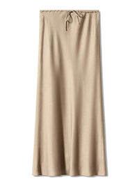 Long black satin skirtsAzizaK