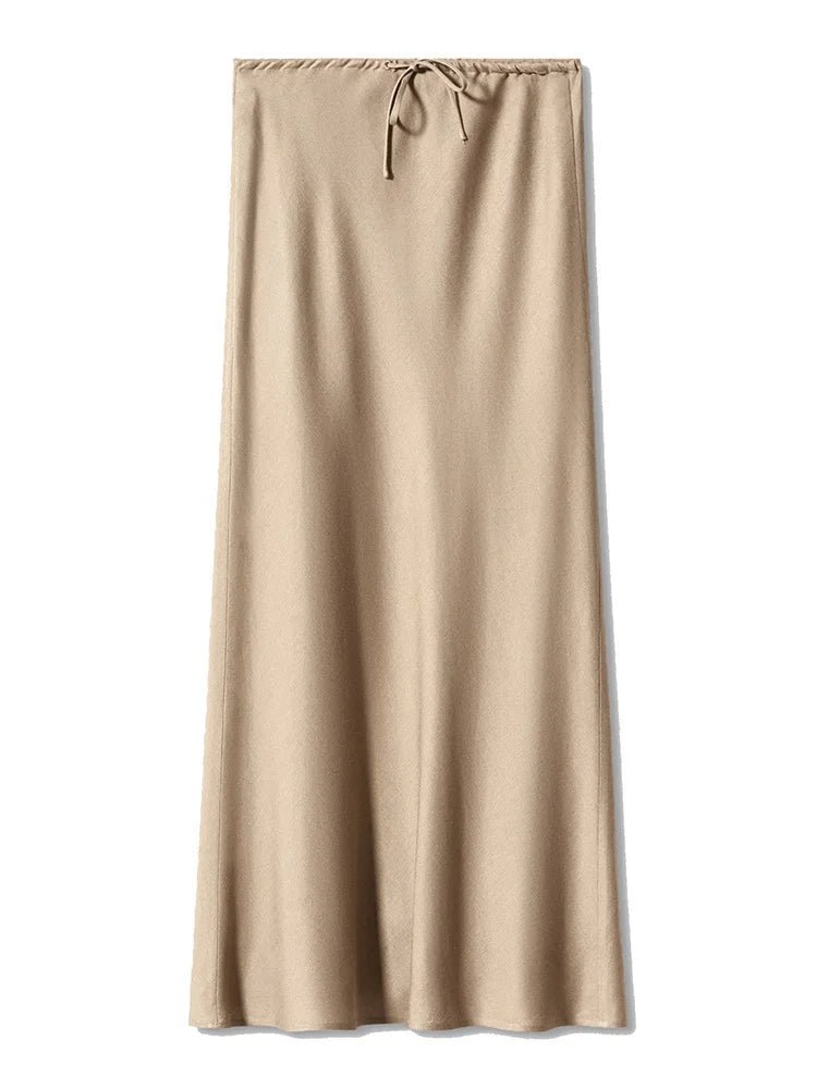 Long black satin skirtsAzizaK