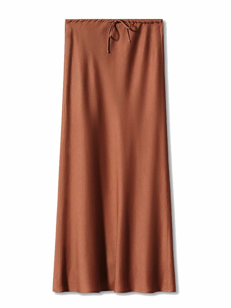 Long black satin skirtsAzizaK