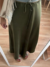 Long black satin skirtsAzizaK