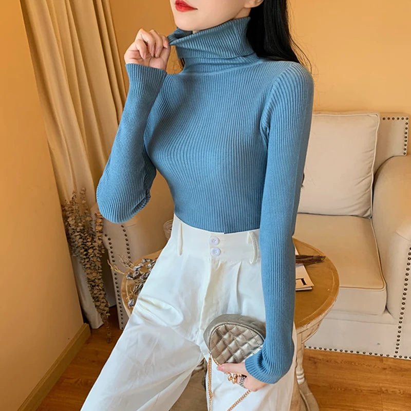 Long sleeve turtleneck knitted sweaterAzizaK