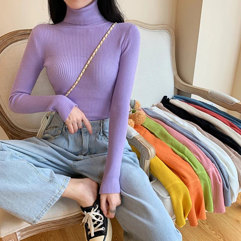 Long sleeve turtleneck knitted sweaterAzizaK