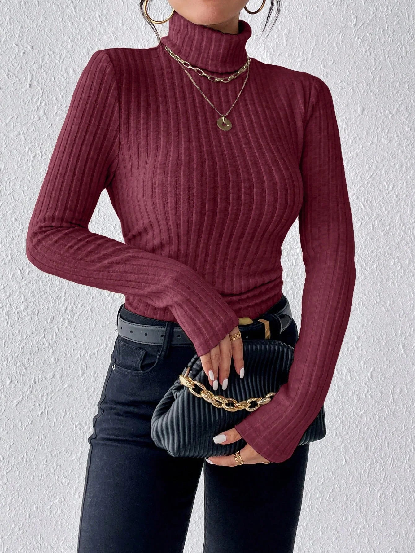 Long Sleeve Turtleneck SweaterAzizaK