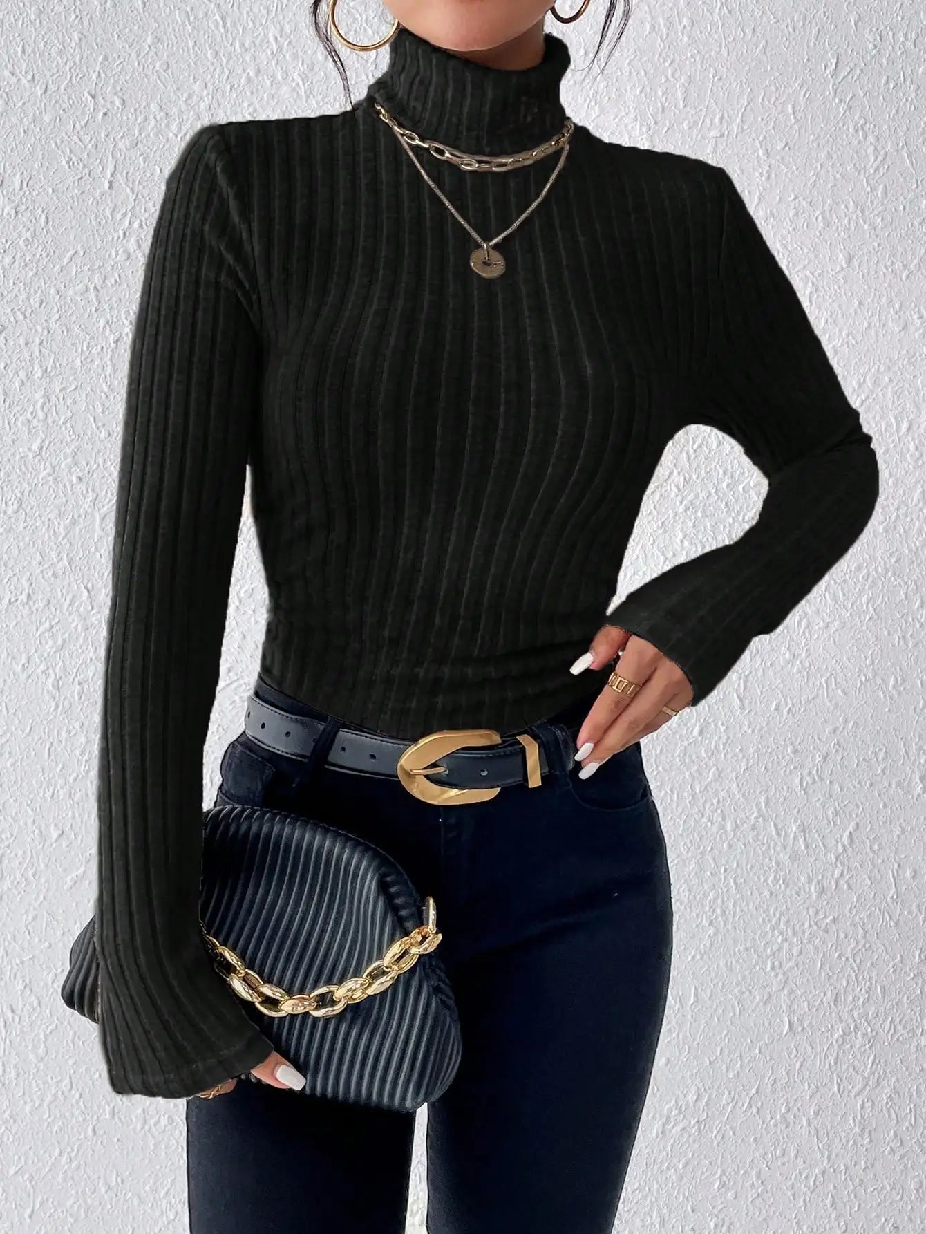 Long Sleeve Turtleneck SweaterAzizaK