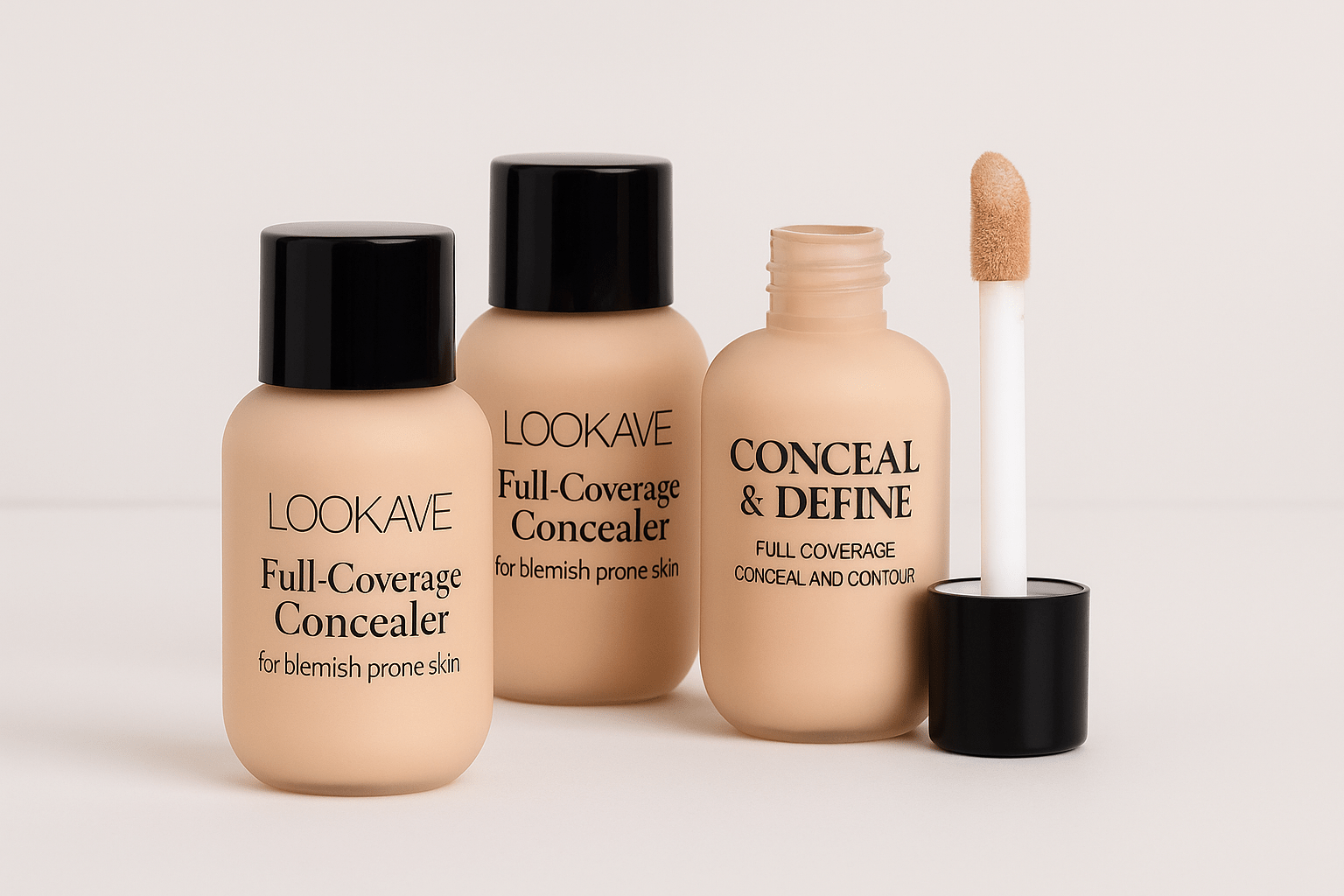 LOOKAVE Full - Coverage Concealer – Natural Finish for All Skin TypesAzizaK