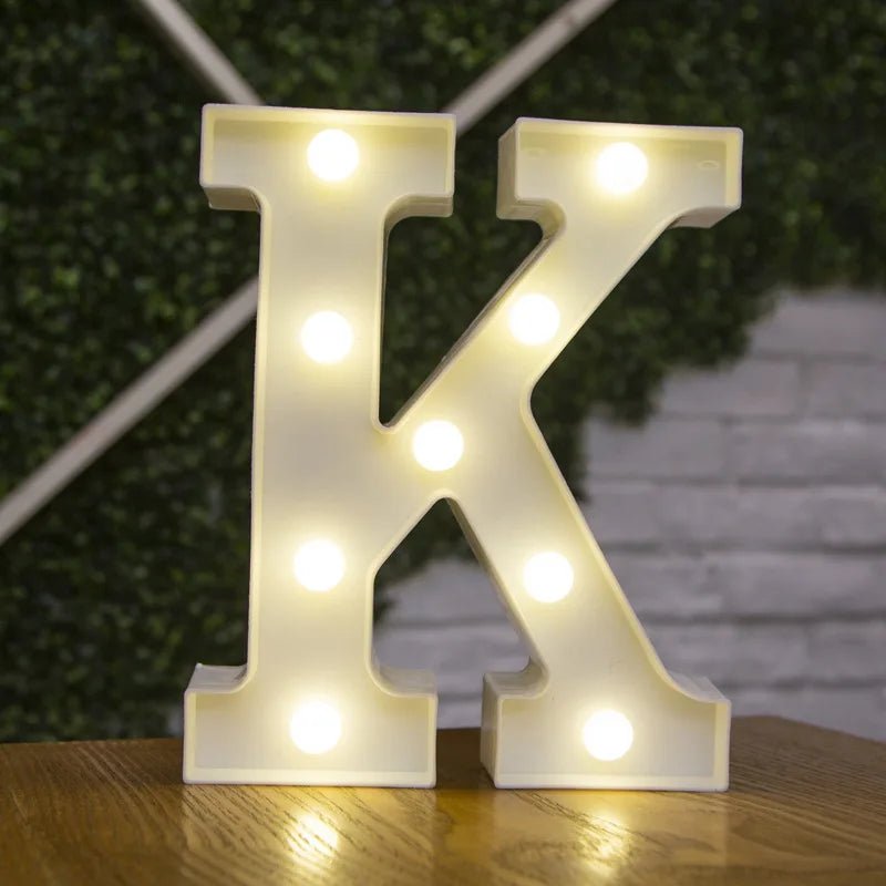 Luminous LED Alphabet Letters Digital Lamp Battery Warm Night Light for Home Wedding Birthday Christmas Party DecorationAzizaK