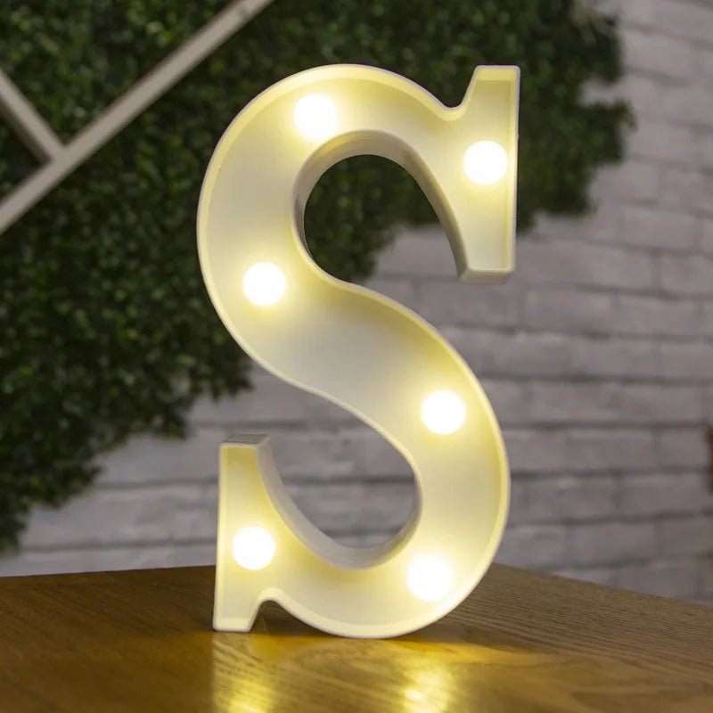 Luminous LED Alphabet Letters Digital Lamp Battery Warm Night Light for Home Wedding Birthday Christmas Party DecorationAzizaK