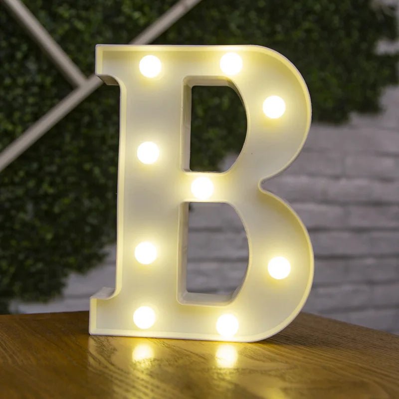 Luminous LED Alphabet Letters Digital Lamp Battery Warm Night Light for Home Wedding Birthday Christmas Party DecorationAzizaK