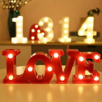 Luminous LED Alphabet Letters Digital Lamp Battery Warm Night Light for Home Wedding Birthday Christmas Party DecorationAzizaK