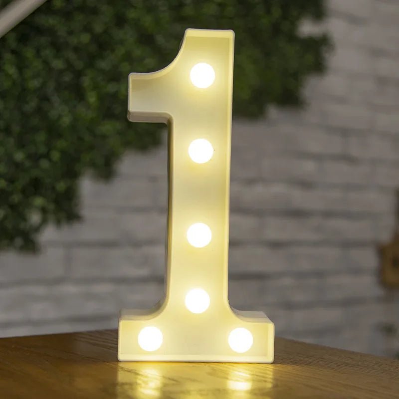 Luminous LED Alphabet Letters Digital Lamp Battery Warm Night Light for Home Wedding Birthday Christmas Party DecorationAzizaK