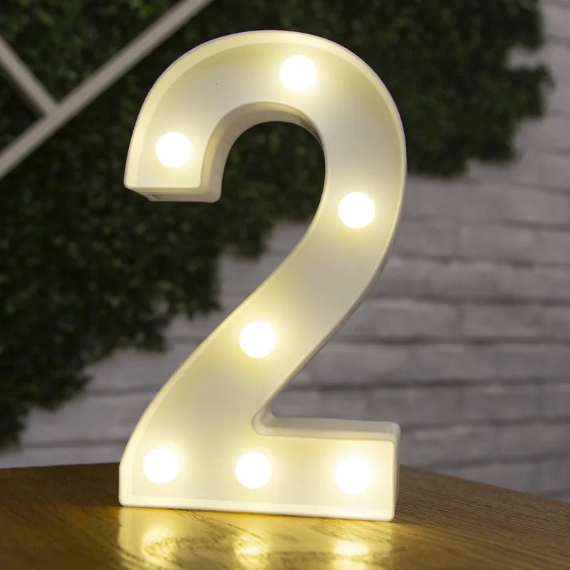 Luminous LED Alphabet Letters Digital Lamp Battery Warm Night Light for Home Wedding Birthday Christmas Party DecorationAzizaK