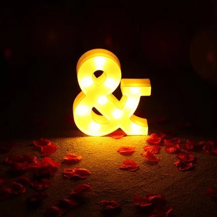 Luminous LED Alphabet Letters Digital Lamp Battery Warm Night Light for Home Wedding Birthday Christmas Party DecorationAzizaK