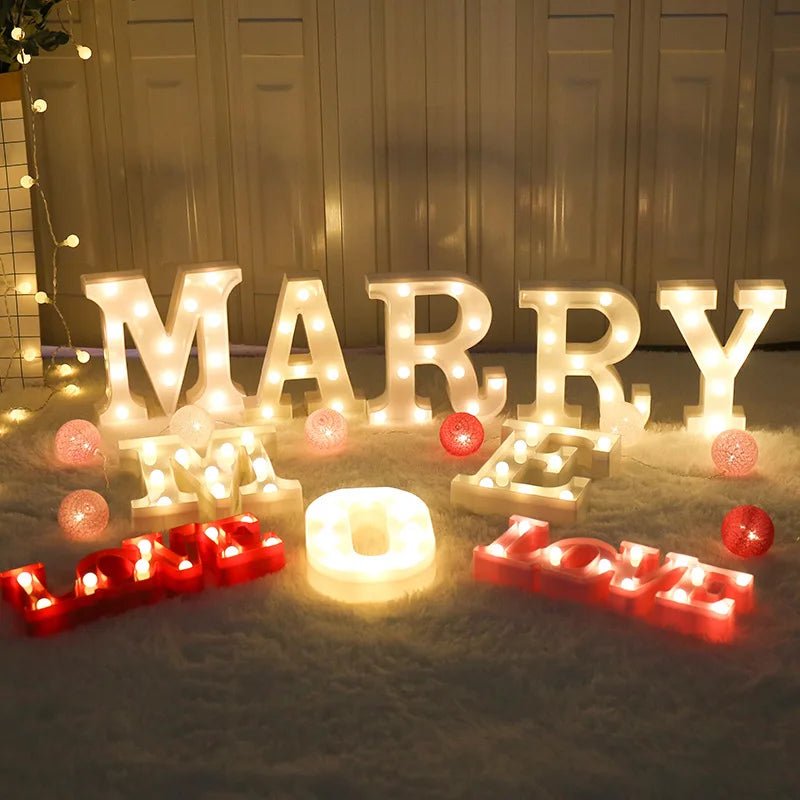 Luminous LED Alphabet Letters Digital Lamp Battery Warm Night Light for Home Wedding Birthday Christmas Party DecorationAzizaK