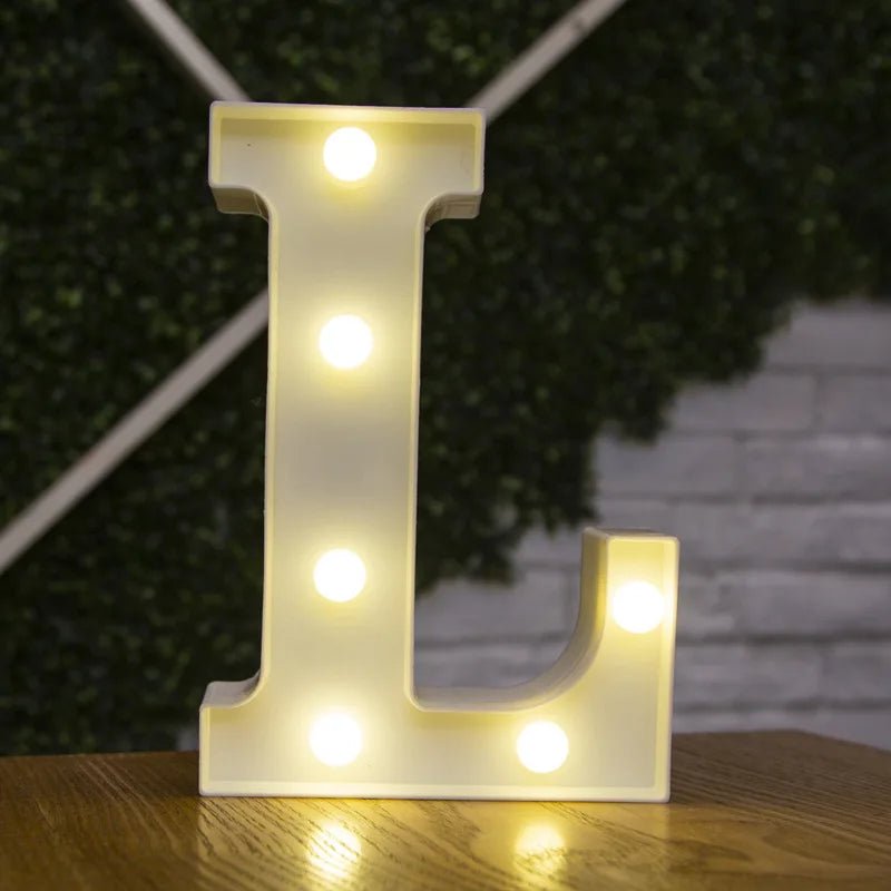 Luminous LED Alphabet Letters Digital Lamp Battery Warm Night Light for Home Wedding Birthday Christmas Party DecorationAzizaK