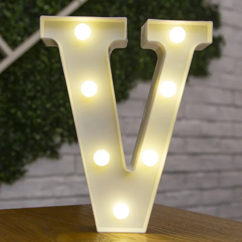 Luminous LED Alphabet Letters Digital Lamp Battery Warm Night Light for Home Wedding Birthday Christmas Party DecorationAzizaK