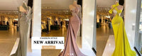 Luxurious 2024 Mermaid Prom Dress Long Sleeve Sheer Neck Sequins Evening Gown Blush Pink Plus Size Arabic Aso EbiAzizaK