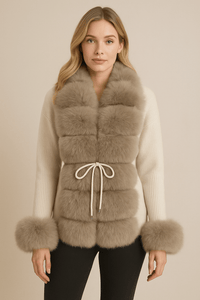 Luxurious Faux Fur Knit CardiganAzizaK