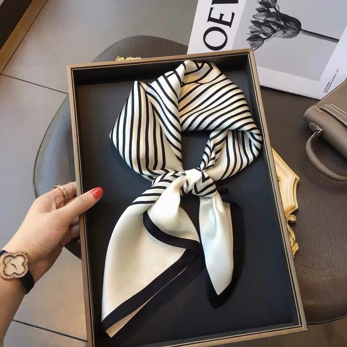 Luxury Brand Fashion Silk Square Scarf 70cmAzizaK