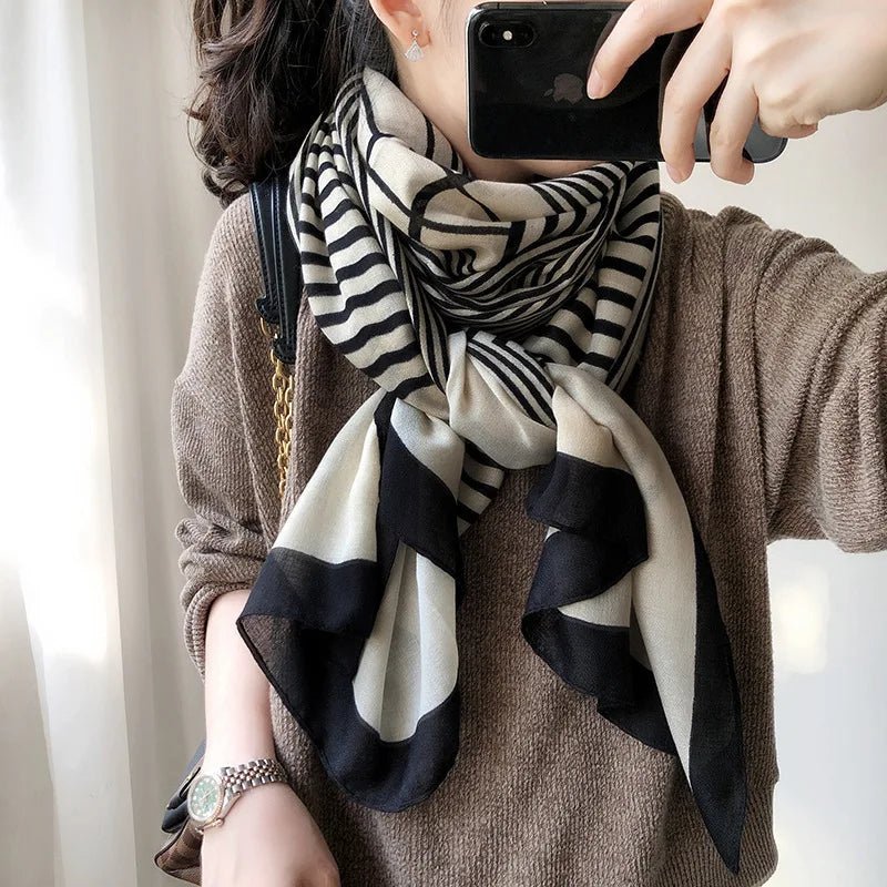 luxury brand winter cotton scarfAzizaK