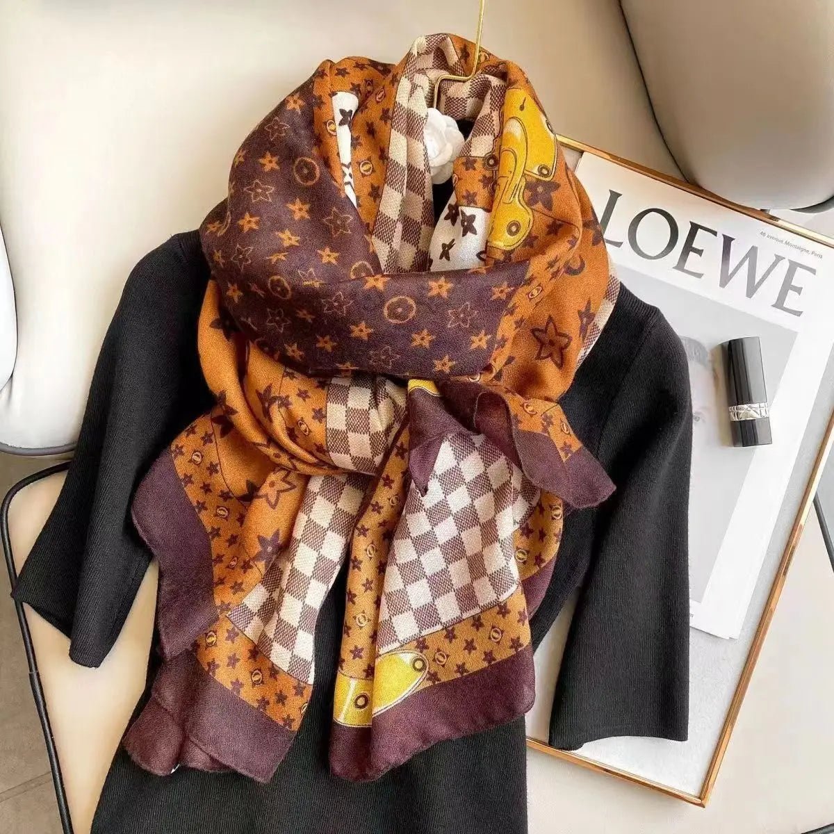 luxury brand winter cotton scarfAzizaK