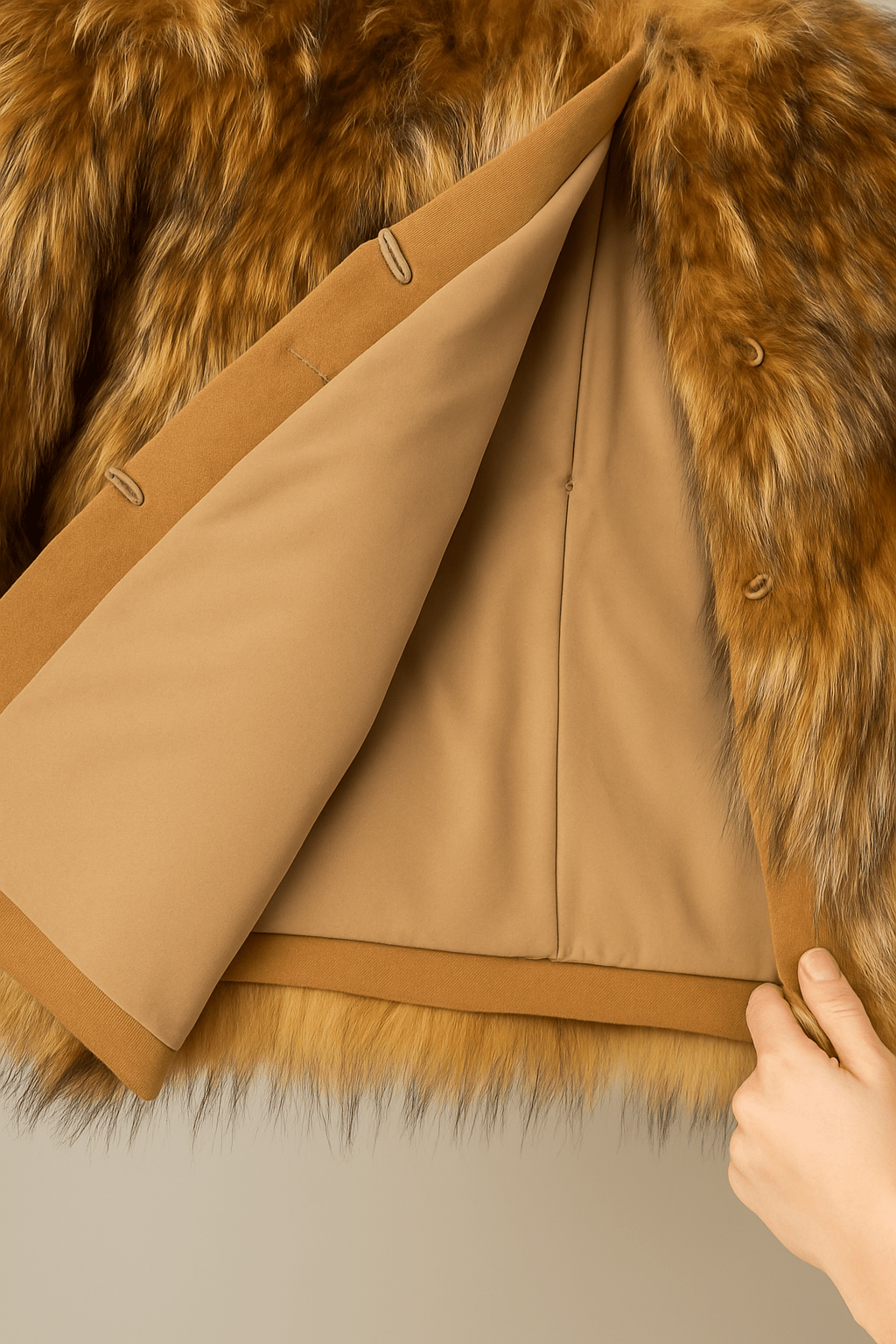 Luxury Faux Fur Coat with Soft Camel LiningAzizaK