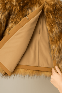 Luxury Faux Fur Coat with Soft Camel LiningAzizaK